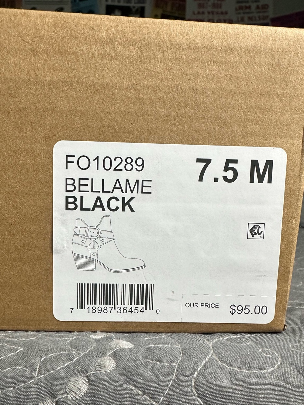 Frye and Co. Women’s Black Bellame Stacked Heel Booties NWT Size 7.5 - Picture 9 of 9